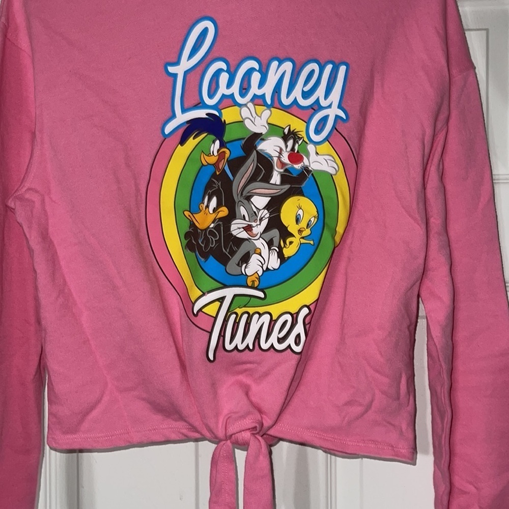 NWOT Looney Tunes crop hoodie M - Picture 4 of 5